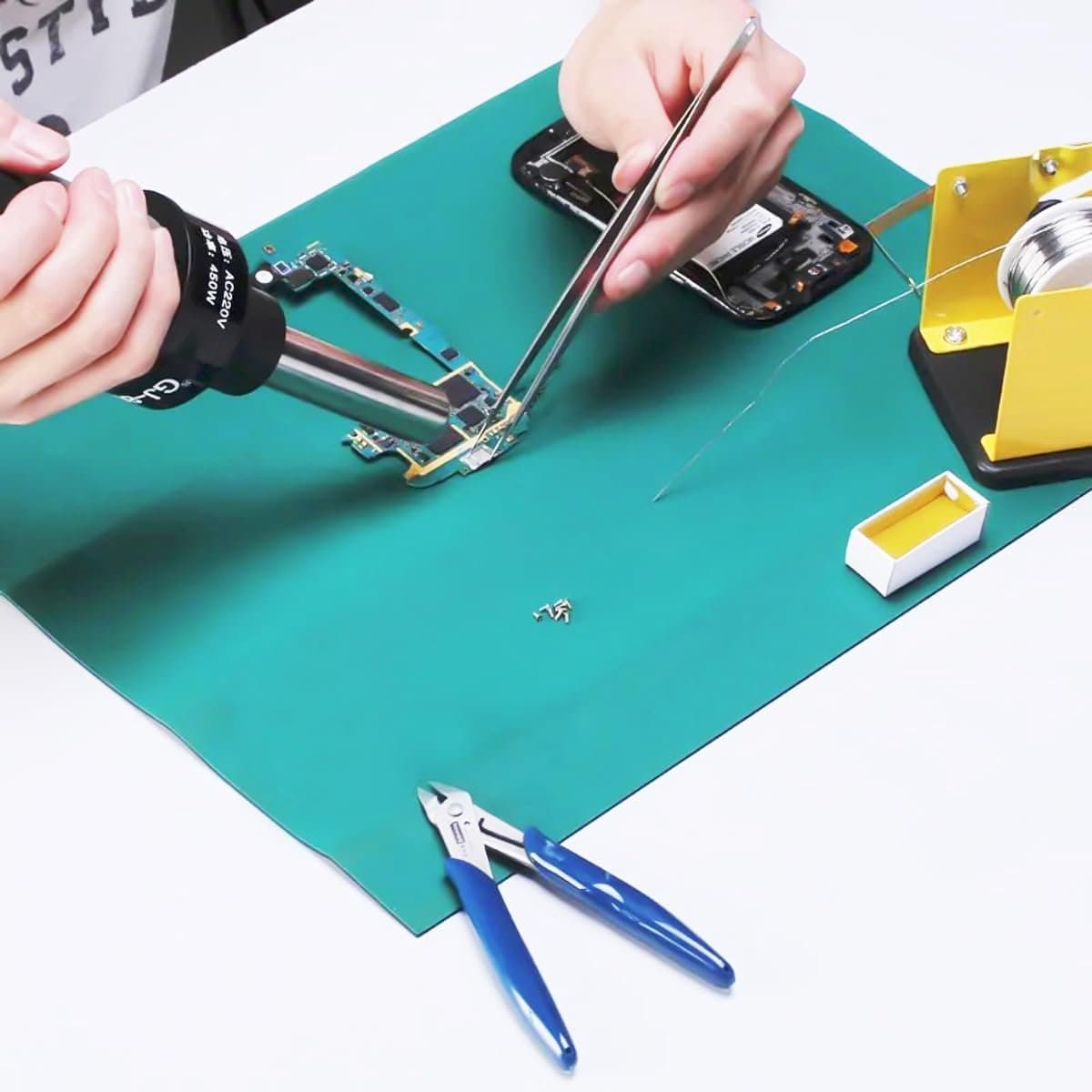 Anti-static welding mat, 40 x 30 cm, welding mat (40 x 118 inches), ESD rubber welding mat, anti-static bracelet - ShopVlot
