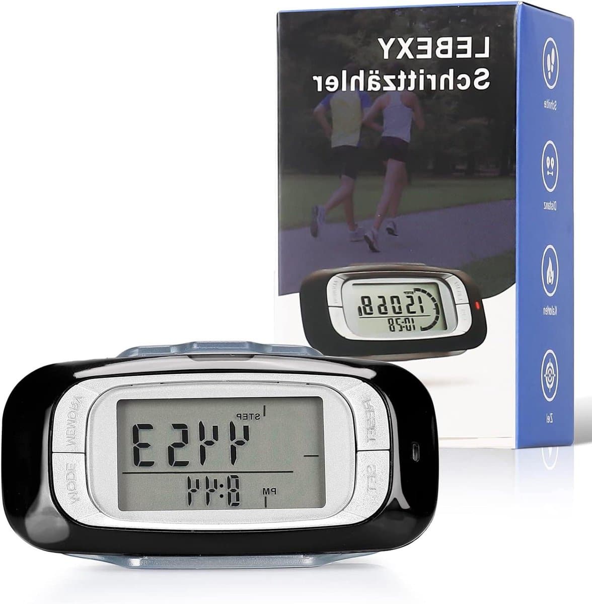 Stappenteller Clip - Fitness Tracker - Activiteit Meten - Groot Display - 7 Dagen Geheugen - Zwart