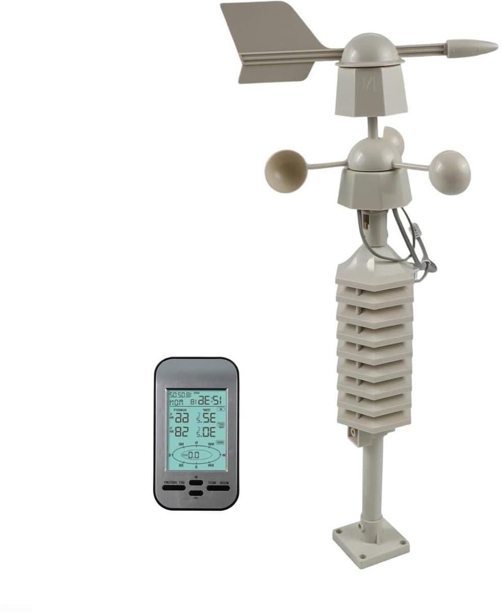 Digitale Weerstation - Weer Monitor - Binnen Buiten - Draadloze Sensor - 33 x 28 x 6 cm - As shown
