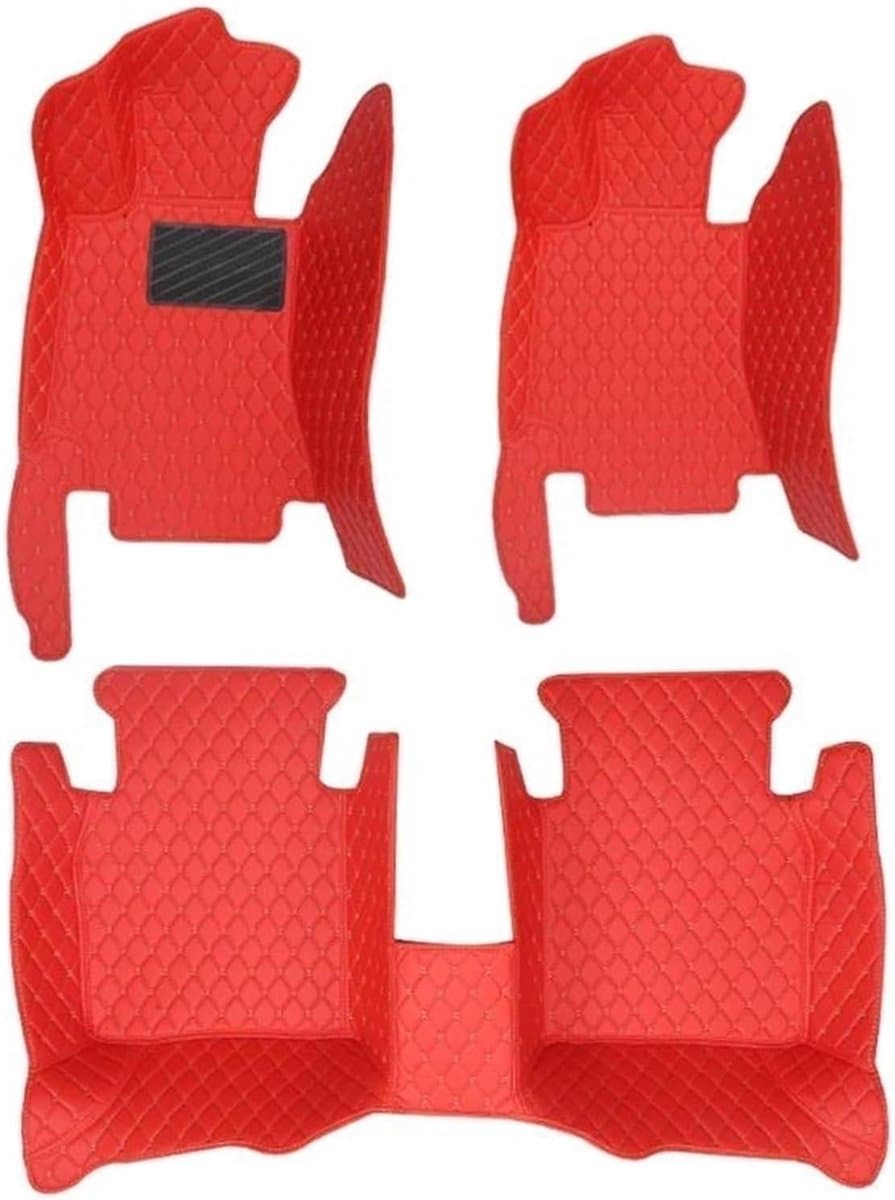 Auto Vloermatten - Interieurmatten Set - Auto Beschermen - Waterdicht Ontwerp - Volledige Set - Rood