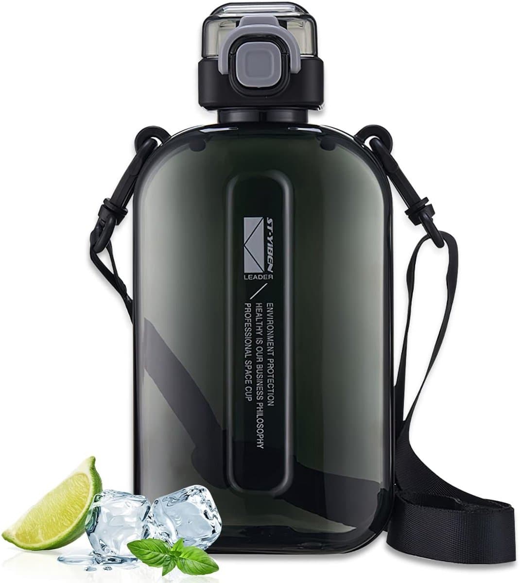 Dailygoods- Sportfles 750 ml - Platte Drinkfles - Transparant - BPA-vrij - Voor Camping/Wandelen - Lichtgewicht Ontwerp - Waterfles