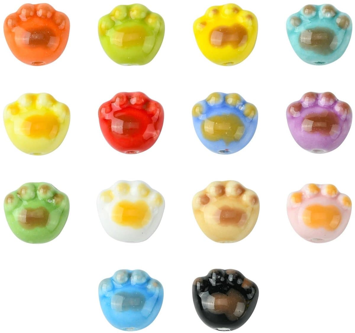 Dailygoods- Kralen 28 Stuks - Porseleinen Pootkralen - Handgemaakt - 14 Kleuren - Sieraden Maken - Hoge Kwaliteit