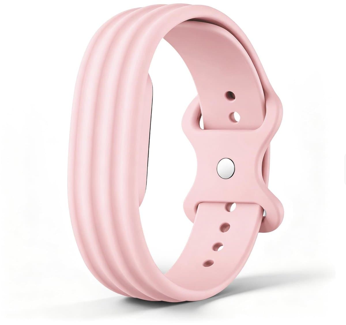 SolidKeus - Sport Siliconen Horlogeband voor Fitbit Air (maat L, roze)