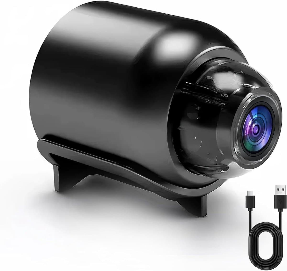 Mini Camera - Beveiligingscamera Wifi - Thuis Bewaken - 1080p Nachtzicht - 140 Graden - Zwart
