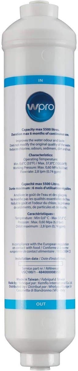 Dailygoods - USC100/1 Waterfilter voor Side-by-Side Koelkasten - Geschikt voor Diverse Merken