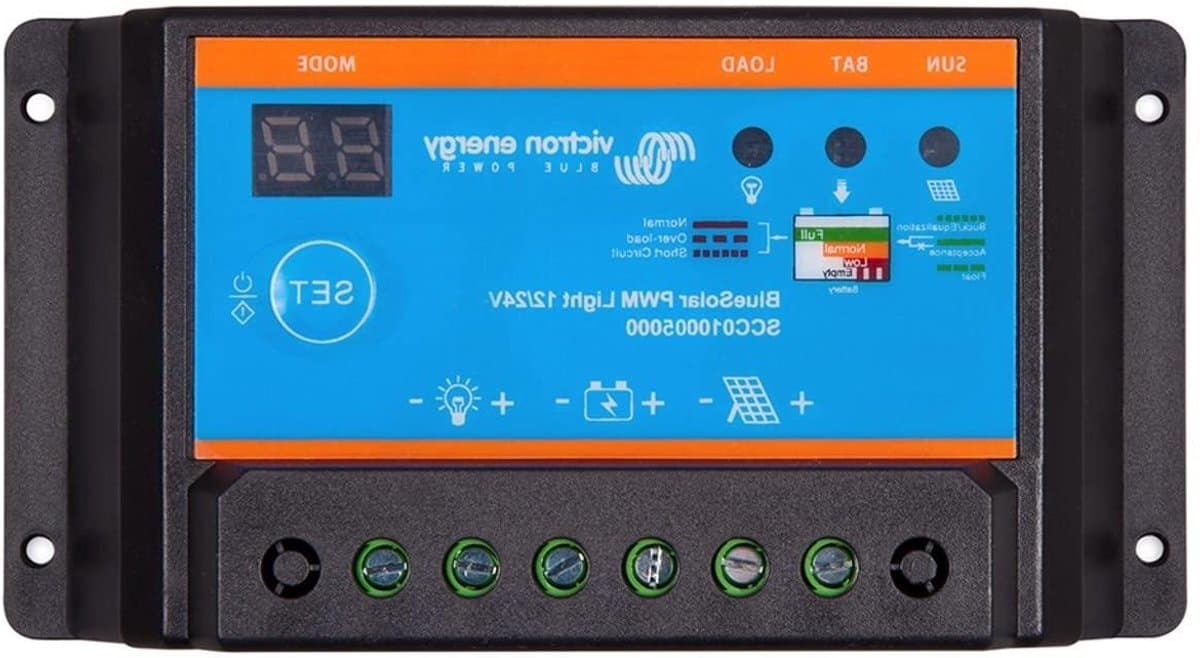 Zonnepaneel Laadregelaar - PWM Controller - Accu Beheer - Laagspannings Schakeling - 10 Amp - Grijs