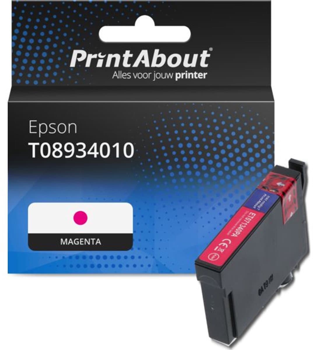PrintAbout huismerk Inktcartridge T08934010 Magenta geschikt voor Epson