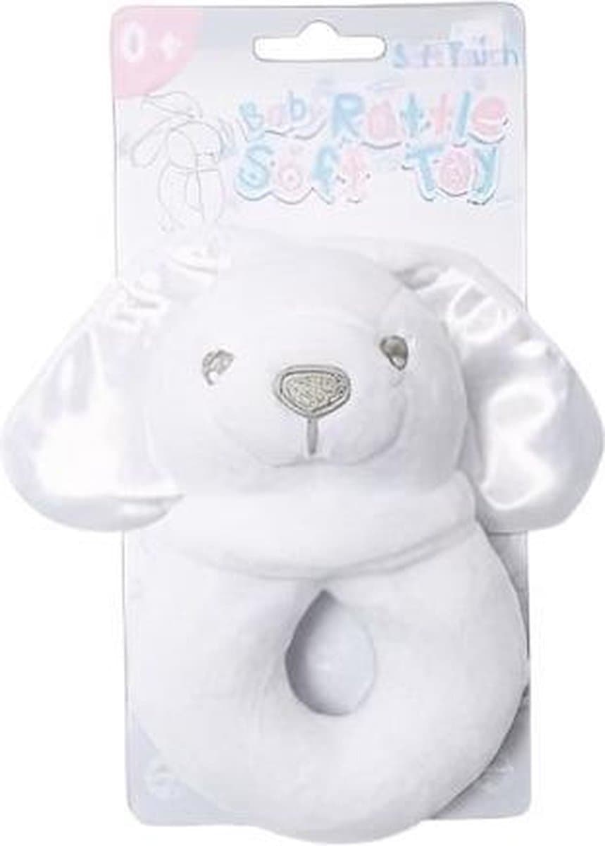 Soft Touch Rammelaar Konijn Junior 14 Cm Polyester Wit