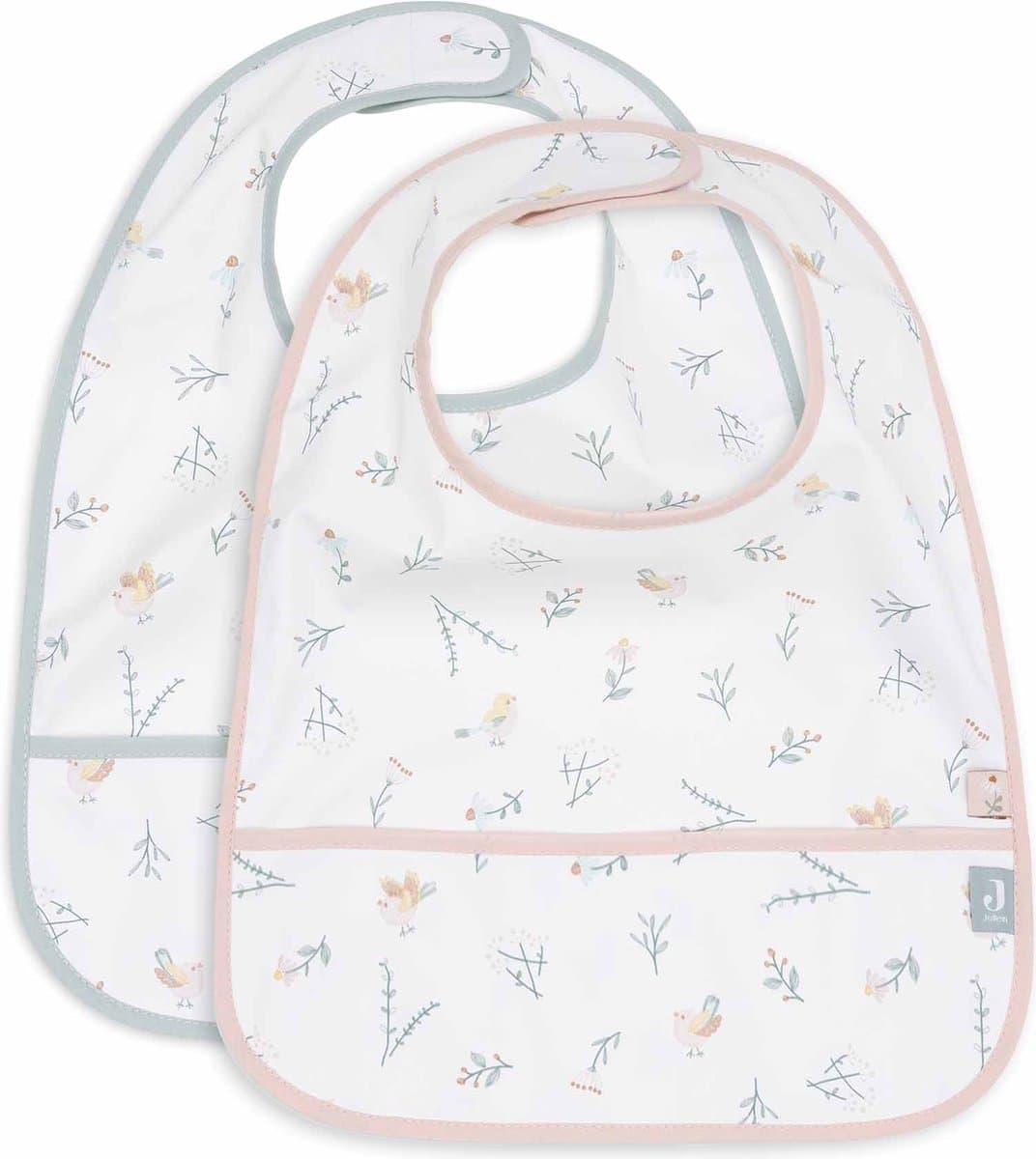 Jollein - Baby Slab Waterproof - Slabbetjes - Lovely Birds - 2 Stuks