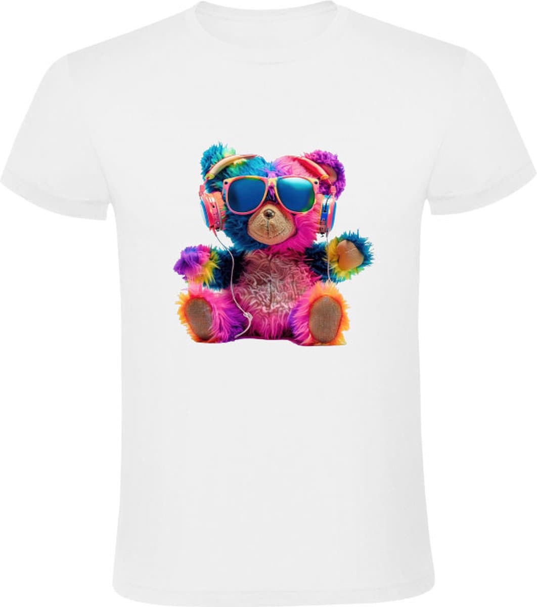 Beertje in kleur Heren T-shirt - hip - bril - koptelefoon