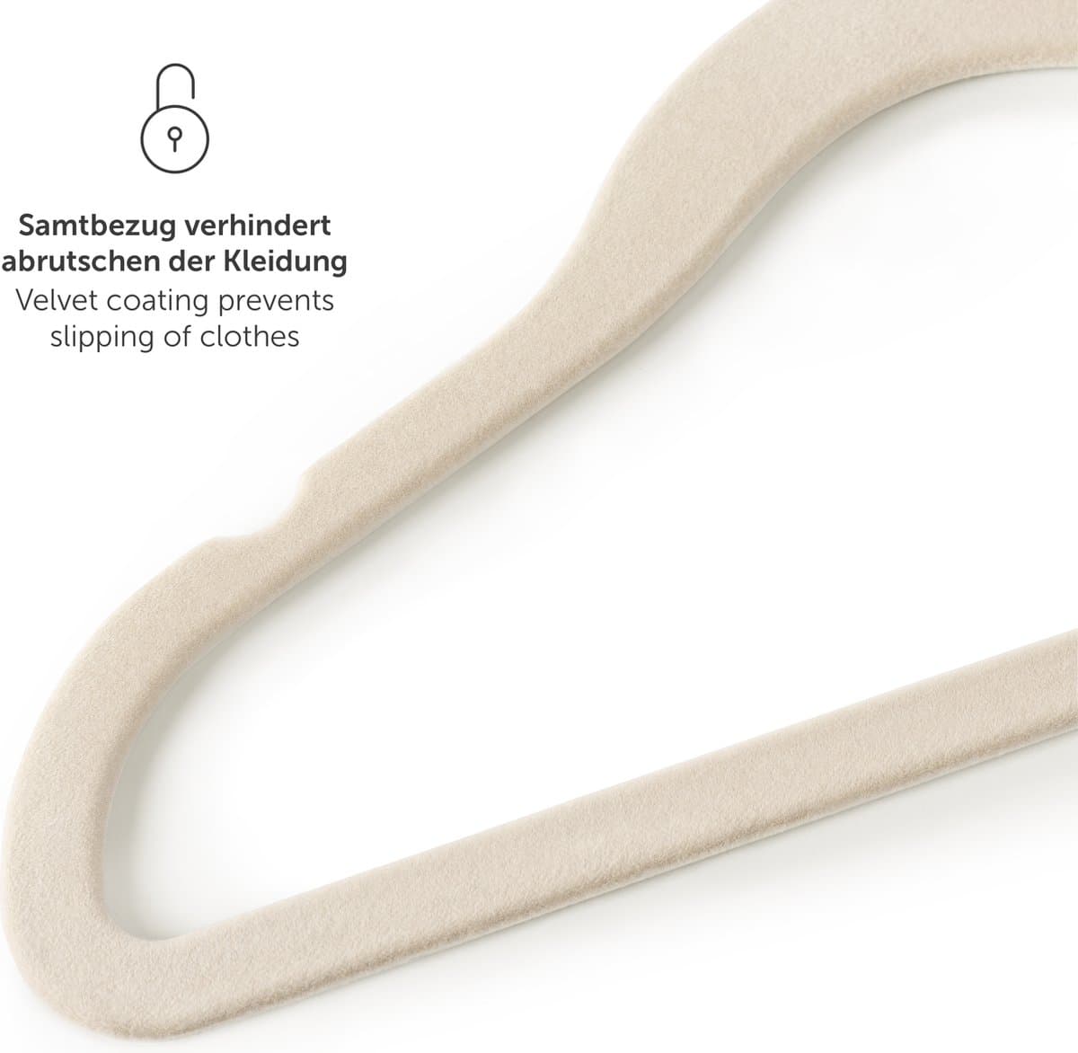 Laleni Kinderkledinghangers 50 stuks met fluwelen hoes - Ruimtebesparende kinderkledinghangers - 360° draaibare kinderkledinghangers - Anti-slip fluwelen kinderkledinghangers - Roségoud & Ivoor