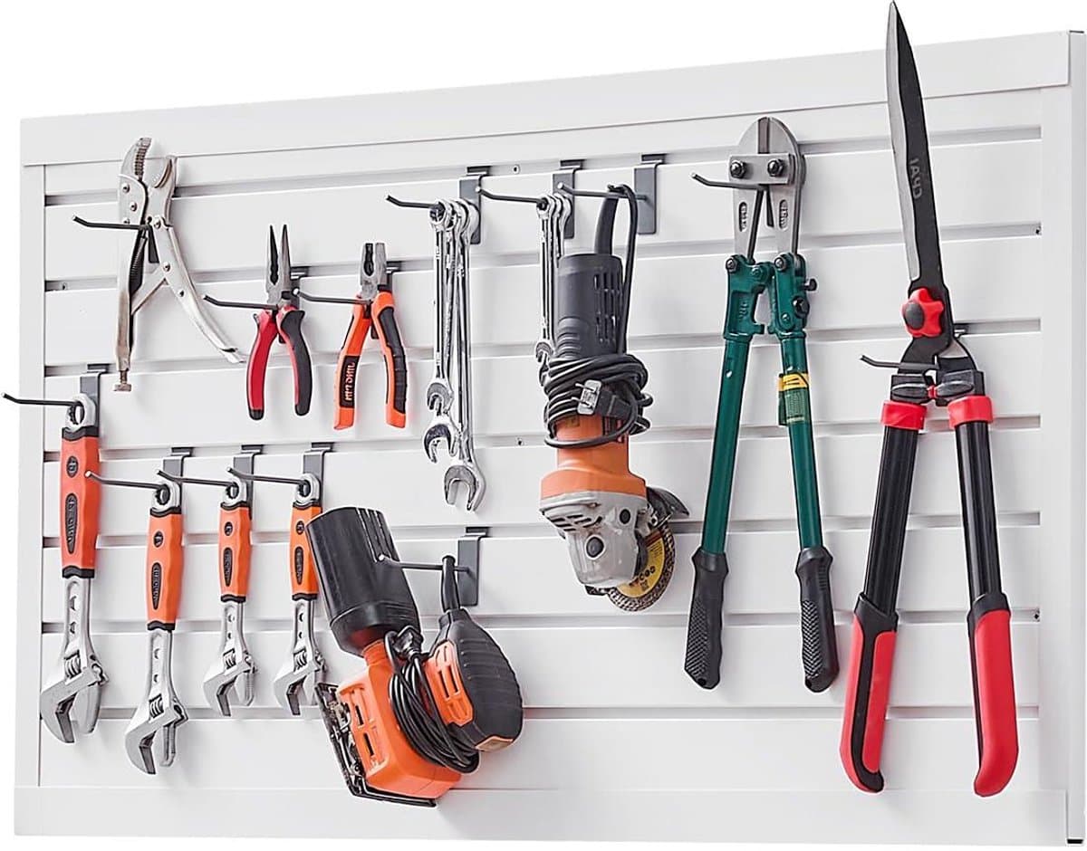Gereedschapswand Paneel - Wand organizer - Werkplaats Inrichten - Hoog Draagvermogen - 1225 x 645 mm - Wit