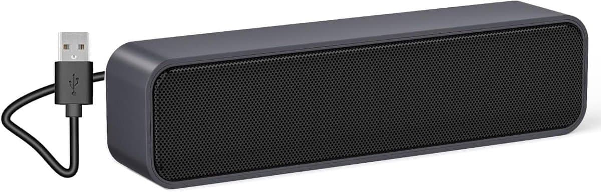 USB Luidspreker - Computer Box - Muziek Luisteren - Plug and Play - Compact Formaat - Blauwgrijs