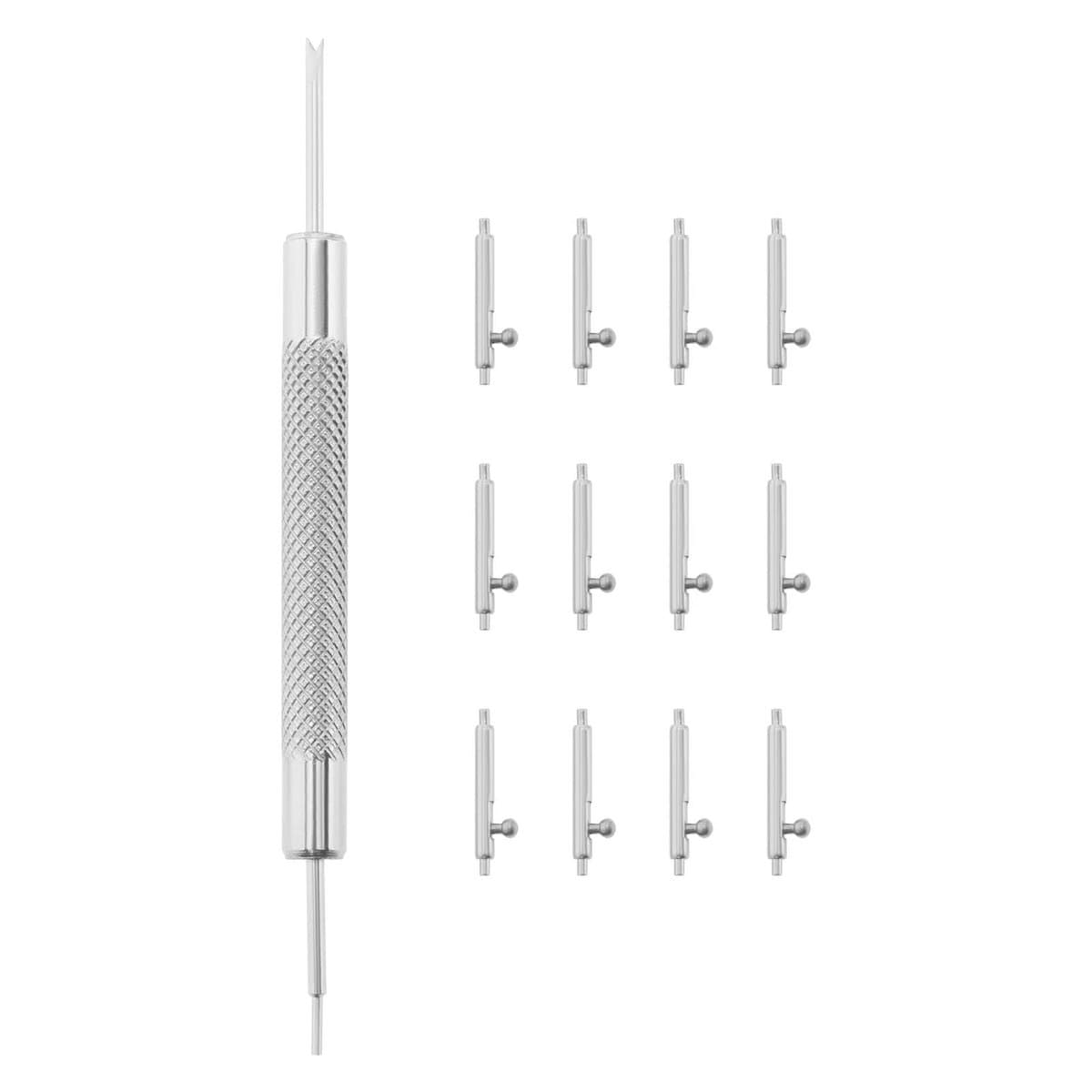 Allecto - Quick Release veerpennen - horlogeband snelsluiting - 12 stuks - zilver - roestvrij staal - compatibel met Fitbit Inspire - horloge acces...