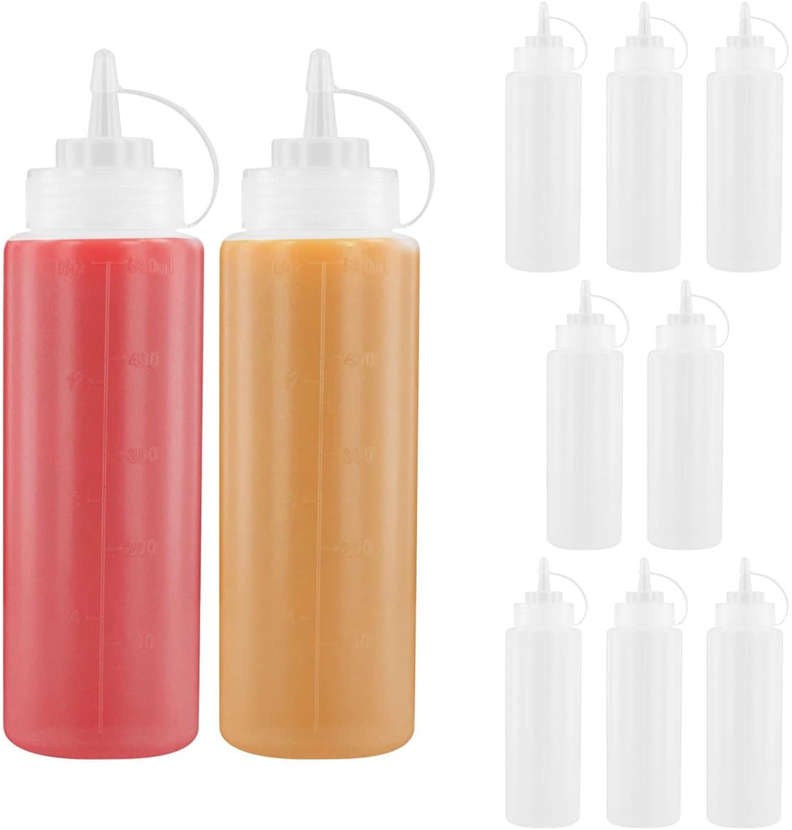 Dailygoods- Squeeze Fles 500ml - Set van 10 - Kunststof - Dosering