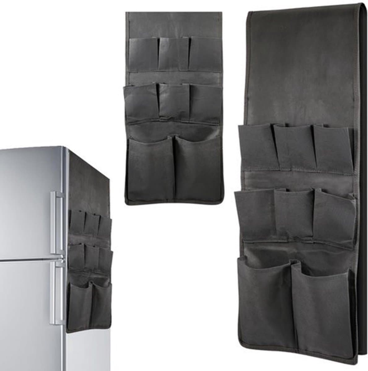 Mini koelkast organizer - Non-woven stof - 15 pockets voor snacks en bestek