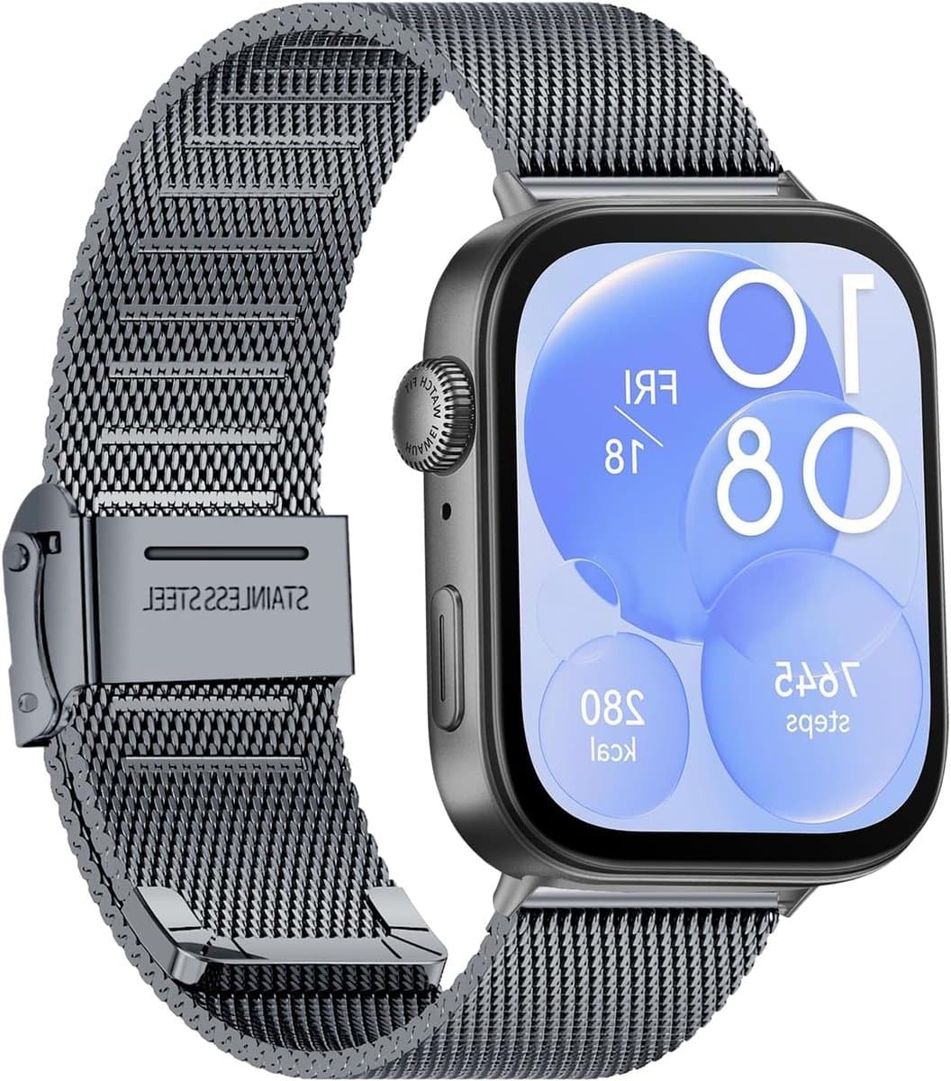 Verstelbare RVS Vervangband voor Smartwatch, Geschikt voor Huawei Watch Fit 3, Duurzaam en Comfortabel