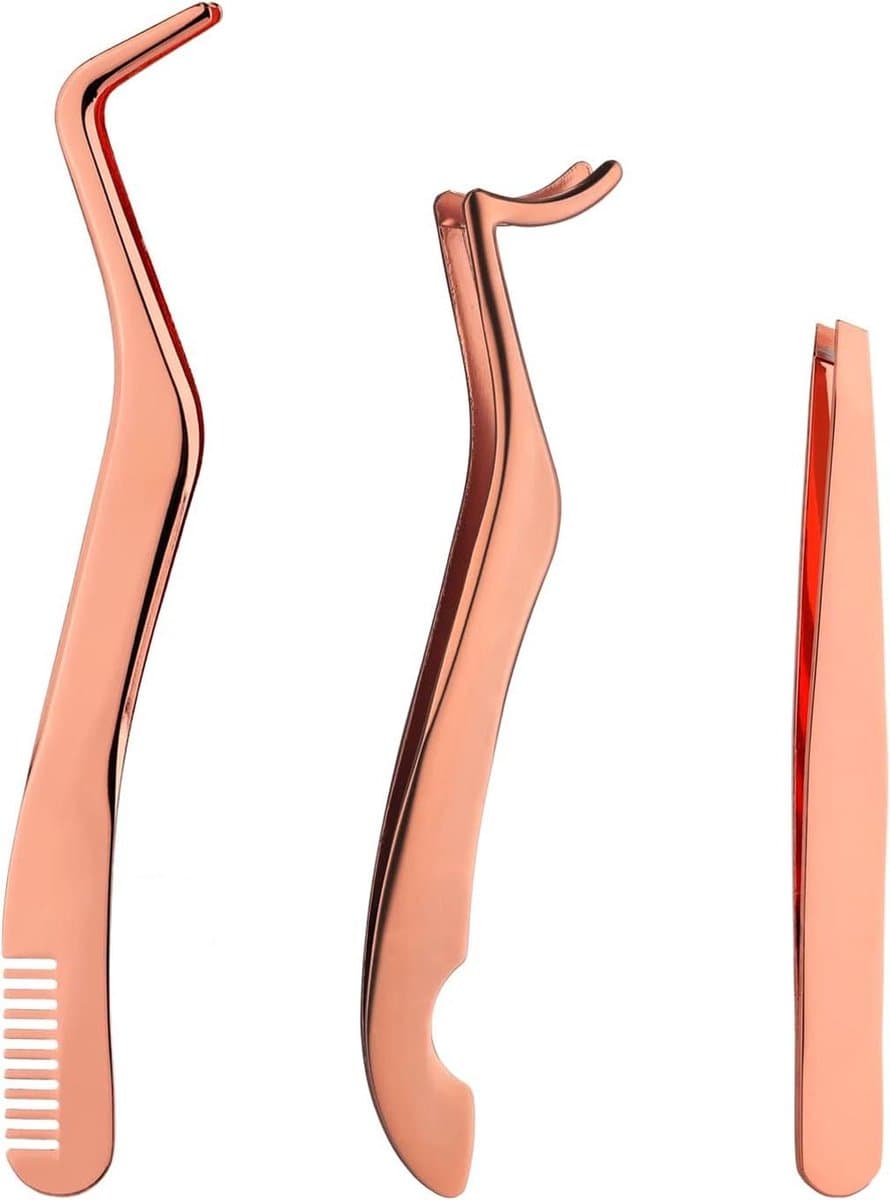 3 Stuks Wimperapplicator - Wimperpincet - Wimperclip - Wimperapplicatortool - Wimperverlenging - Meisjes Vrouwen - Beginners Make Upartiesten - roségoud .