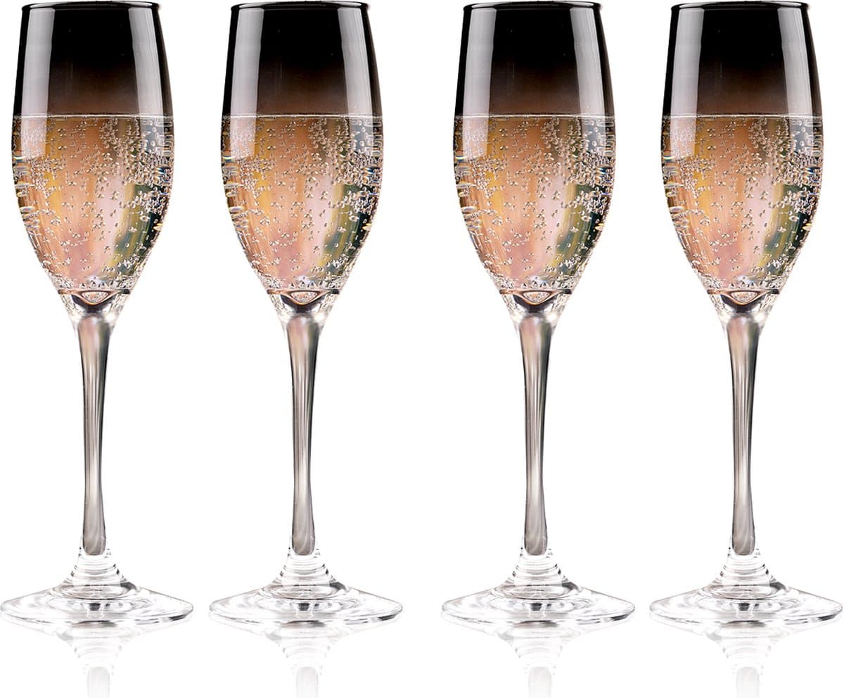 Alpina champagneglas set - rook, 4 stuks, 180 mL