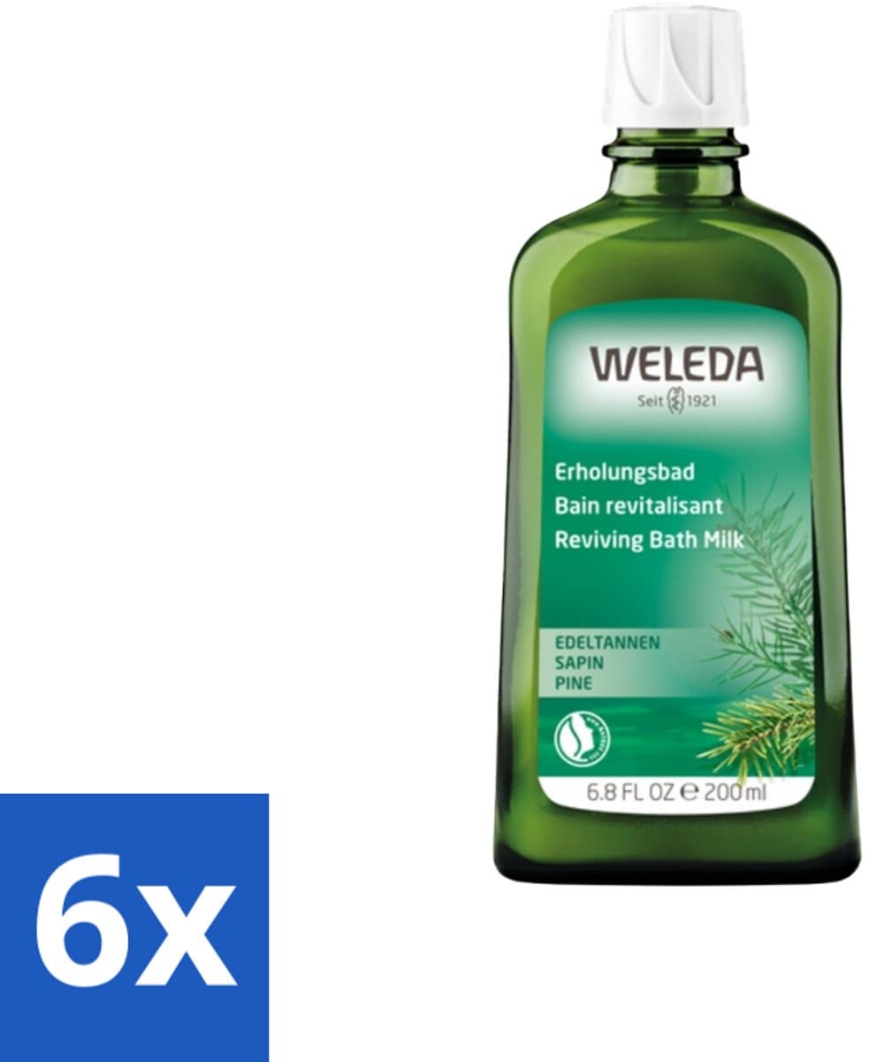 WELEDA - Verkwikkingsbadmelk - Zilverspar - 200 ml - Voordeelverpakking - 6 stuks
