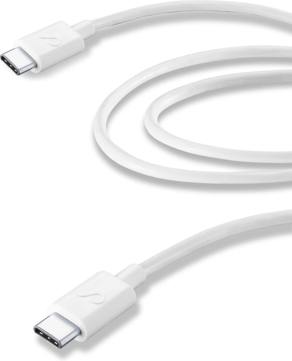 Cellularline - Datakabel, usb-c naar usb-c (2 m), wit