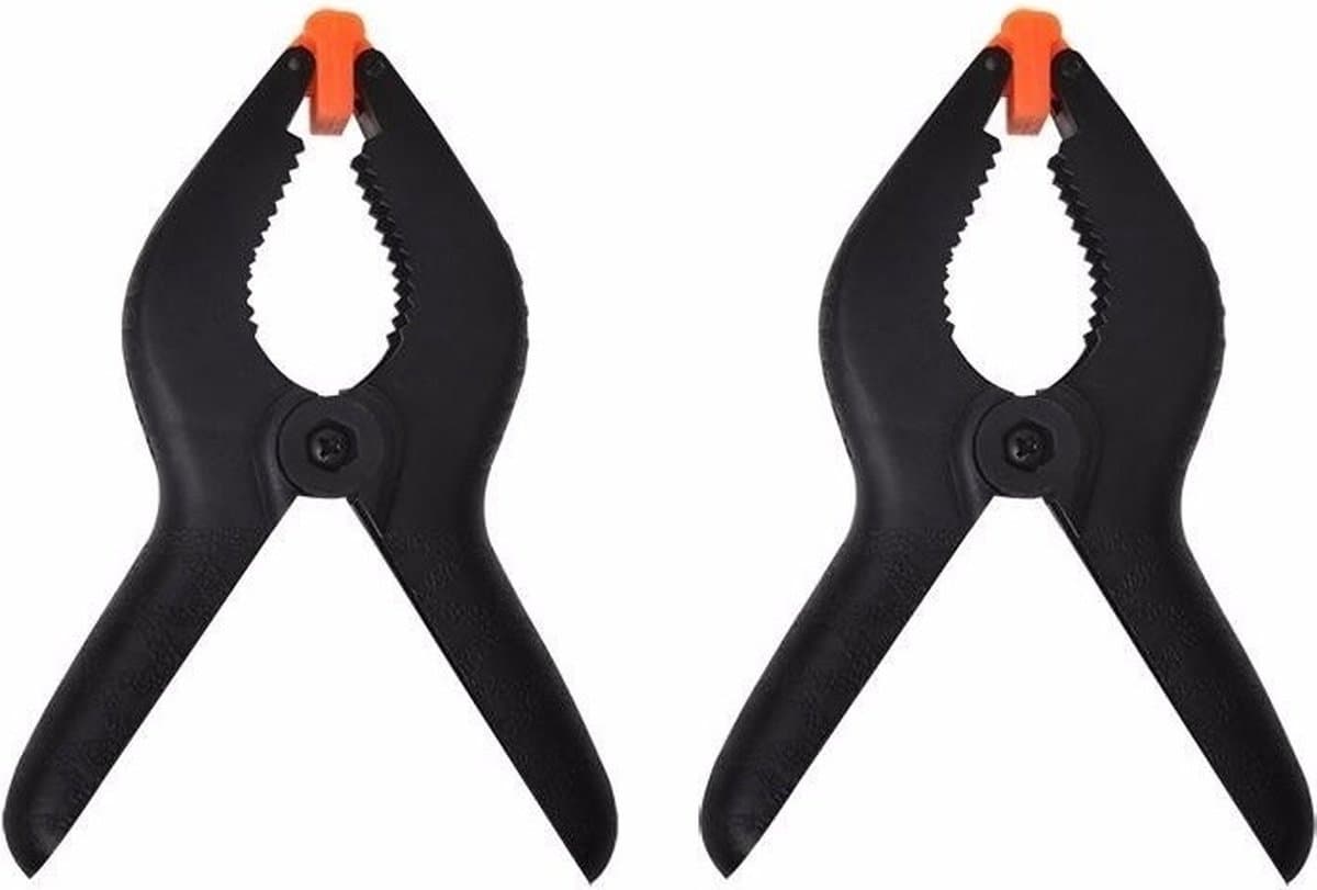 12x Kunststof Lijmklemmen 6,4cm - Marktklemmen - Veerklemmen - Marktklem