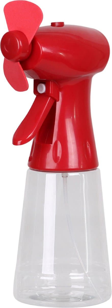 Urban Living Draagbare ventilator/waterverstuiver - rood - kunststof - 350 ml