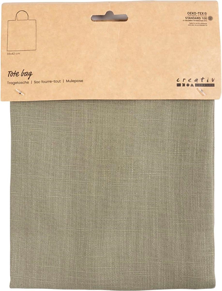 Creativ Company Katoenen Draagtas 38x42 cm Dusty Green