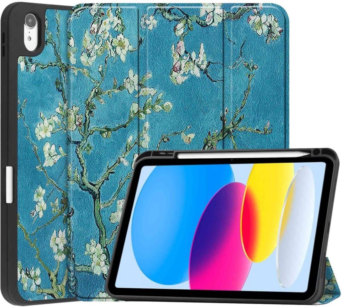 Geschikt voor Apple iPad 10.9 Smart Hoes Tri-Fold Blossom Print