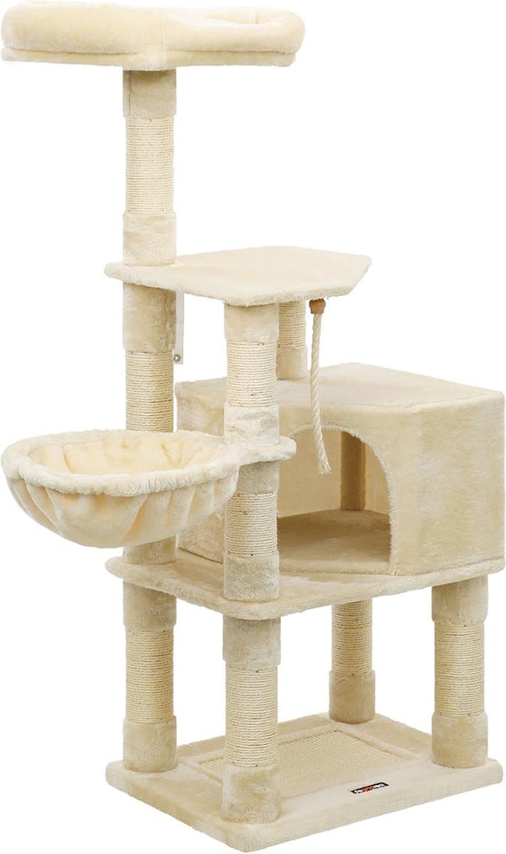 Krabpaal - 138 cm met platform - Beige