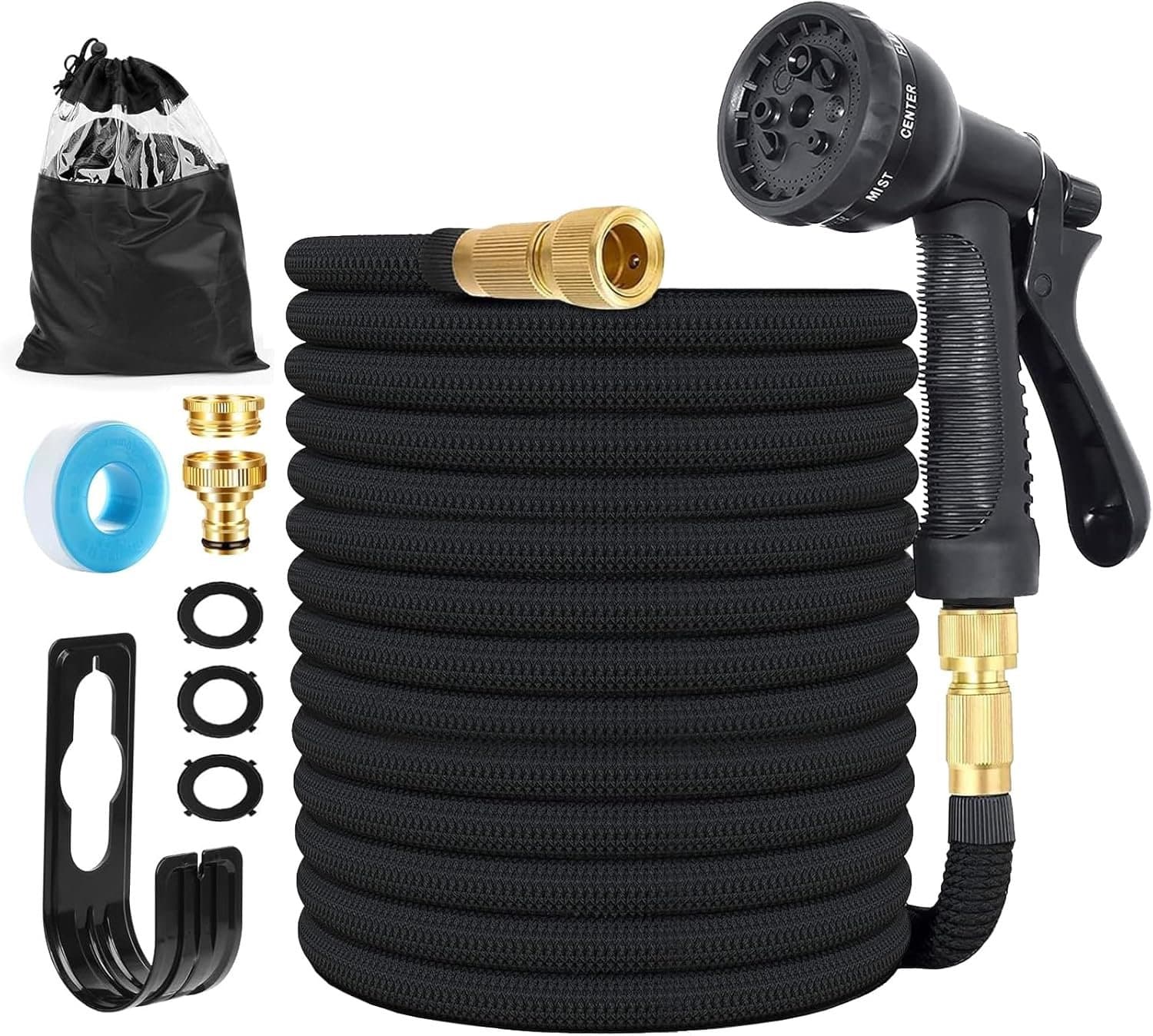 SnelShoppen - Uittrekbare Tuinslang met 8 Sproeimodellen - Flexibele en Lichte Slang voor Tuin, Irrigatie en Reinigen - Geschikt voor Kranen 1/2 inch