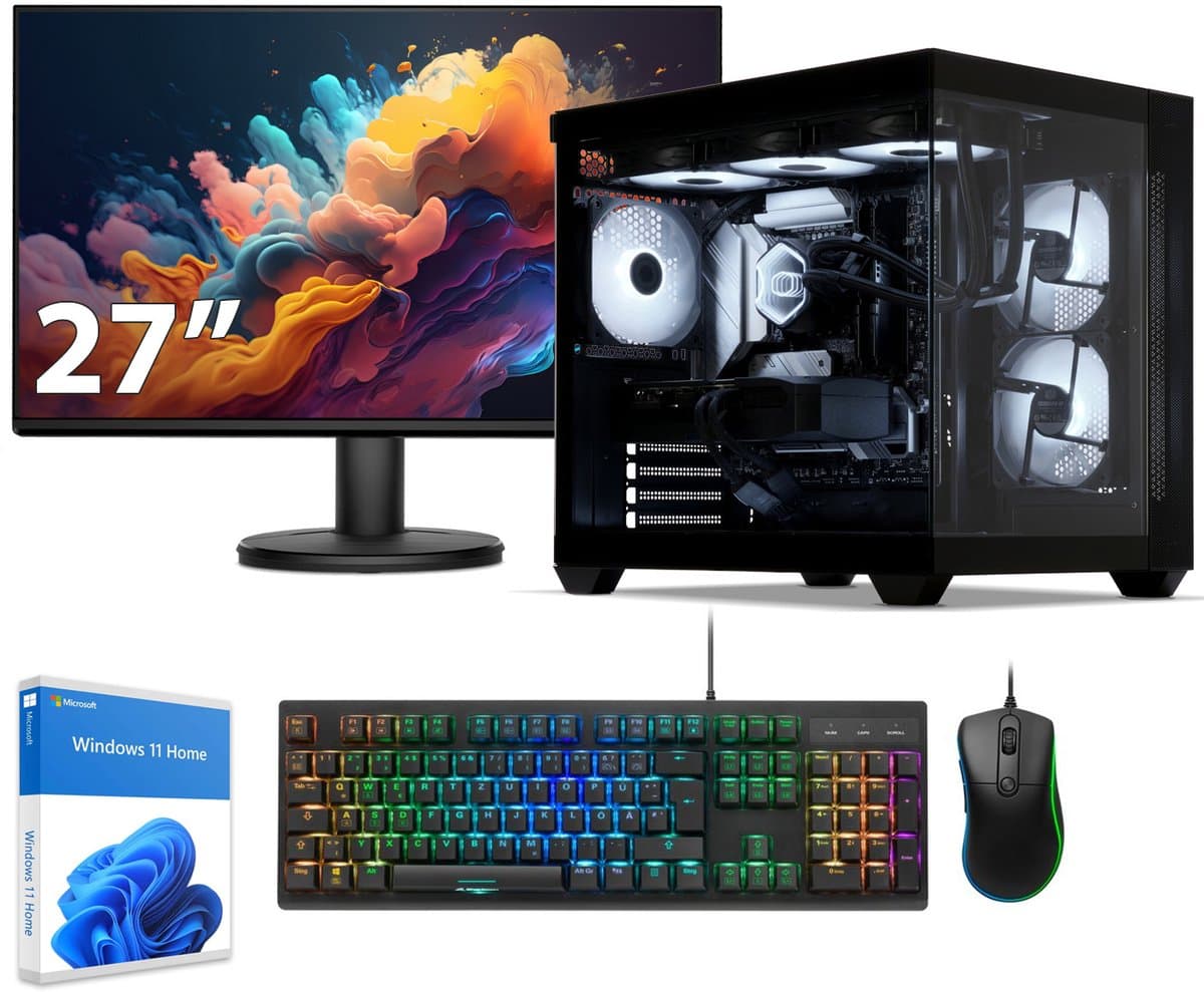 Sedatech Pakket Advanced Gaming PC Waterkoeling Aquarium • AMD Ryzen 7 7800X3D • Geforce RTX5070Ti • 32Gb DDR5 • 2Tb SSD M.2 • WiFi, USB C • BT • Windows 11 • Desktop computer • Monitor 27''