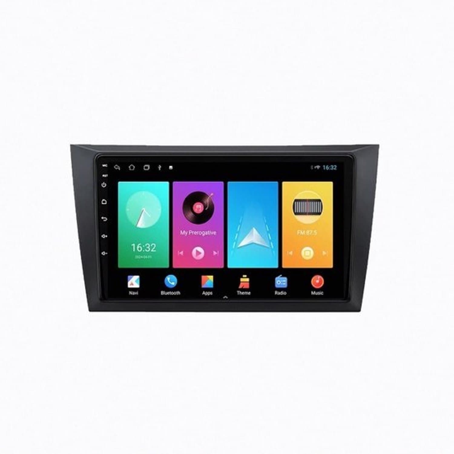 Autoradio voor Android - Multimediaspeler voor de auto - Navigatie en muziek - 9 inch touchscreen - 2 DIN - Zwart