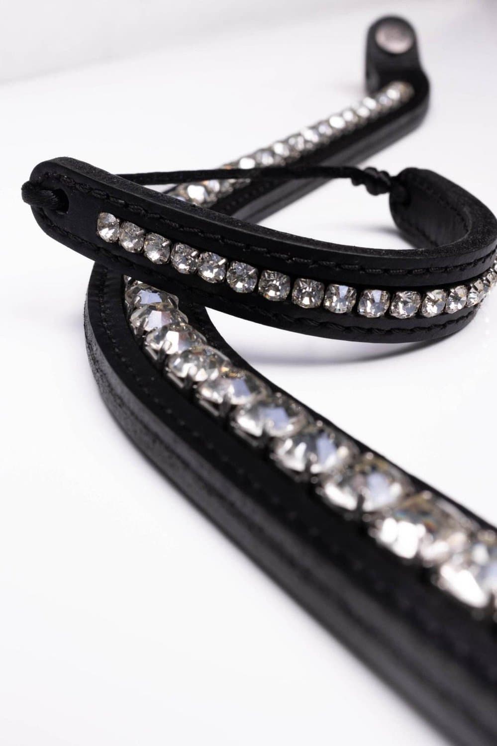 Vísolde Leren Armband met Rhinestones - S/M - Crystal