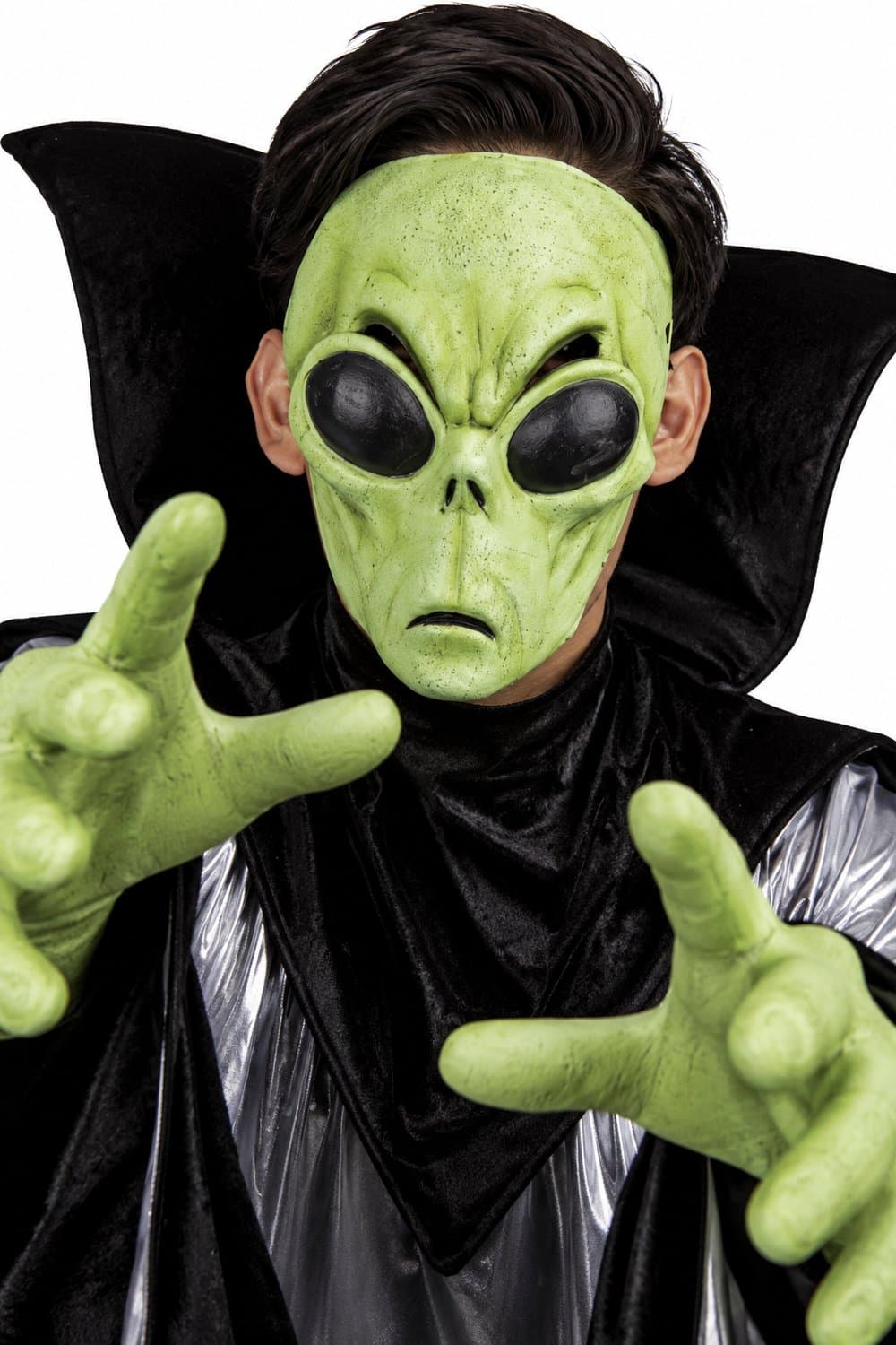 Partychimp Gezichts Masker met Handen Alien met Handen Halloween Masker voor bij Halloween Kostuum Volwassenen - Latex - One-Size