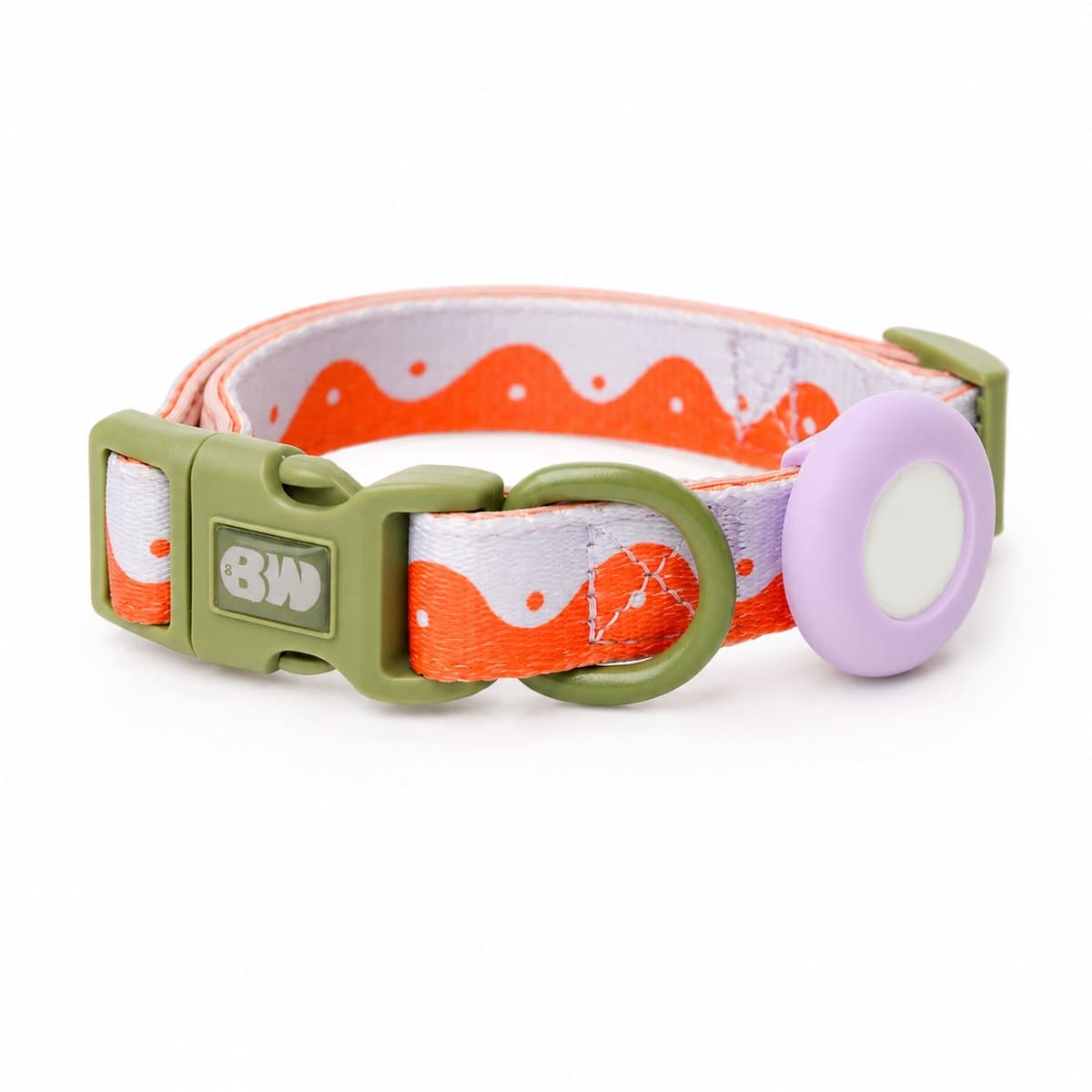Halsband wavy Yin Yang oranje/lila - maat M