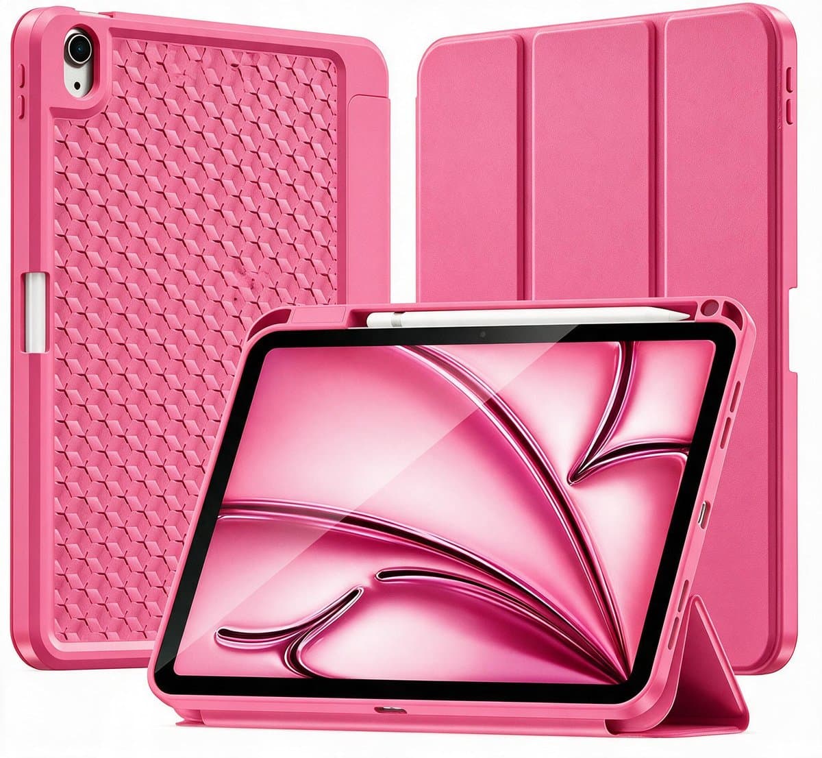 Sounix Tablet Hoes Geschikt voor Apple iPad 11 (2025) A16/iPad 10.9 Inch 10e generatie (2022) - Hoesje -Roze Rood