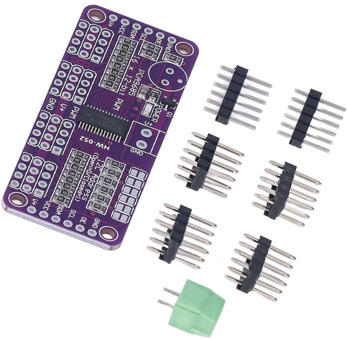 16-Kanaals PWM Module met PCA9685 Controller voor Servo Motoren en DIY Robotica Projecten met Instelbare Frequentie
