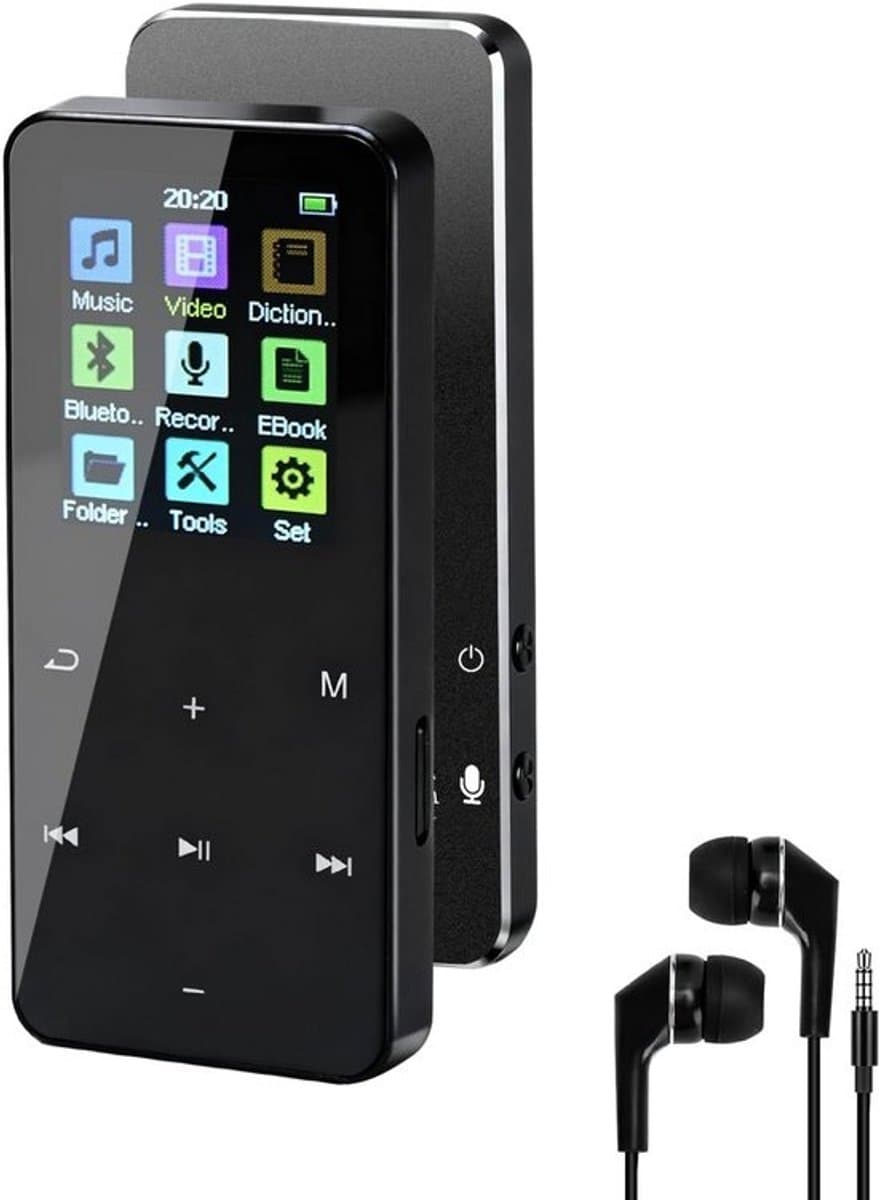 Draagbare MP3-speler 72 GB met Bluetooth, HD-Touchscreen en Ingebouwde Luidsprekers