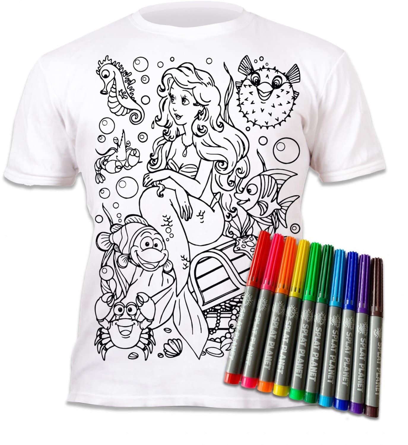 Splat Planet T-Shirt Kleuren Set Zeemeermin 5 - 6 Jaar