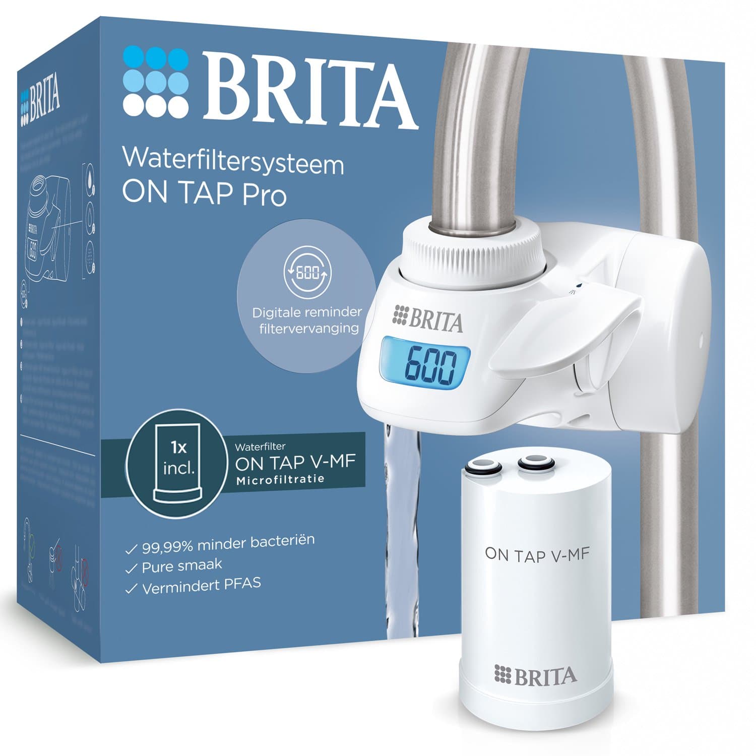 BRITA ON TAP V-filter - 1 filter (600L) - Puur drinkwater, vermindert bacteriën, chloor & lood