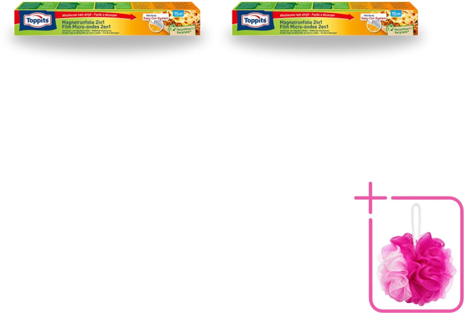 2 x Toppits – Magnetronfolie 2-in-1 – 15 m - Bulkverpakking - Magnetronfolie - Bewaren