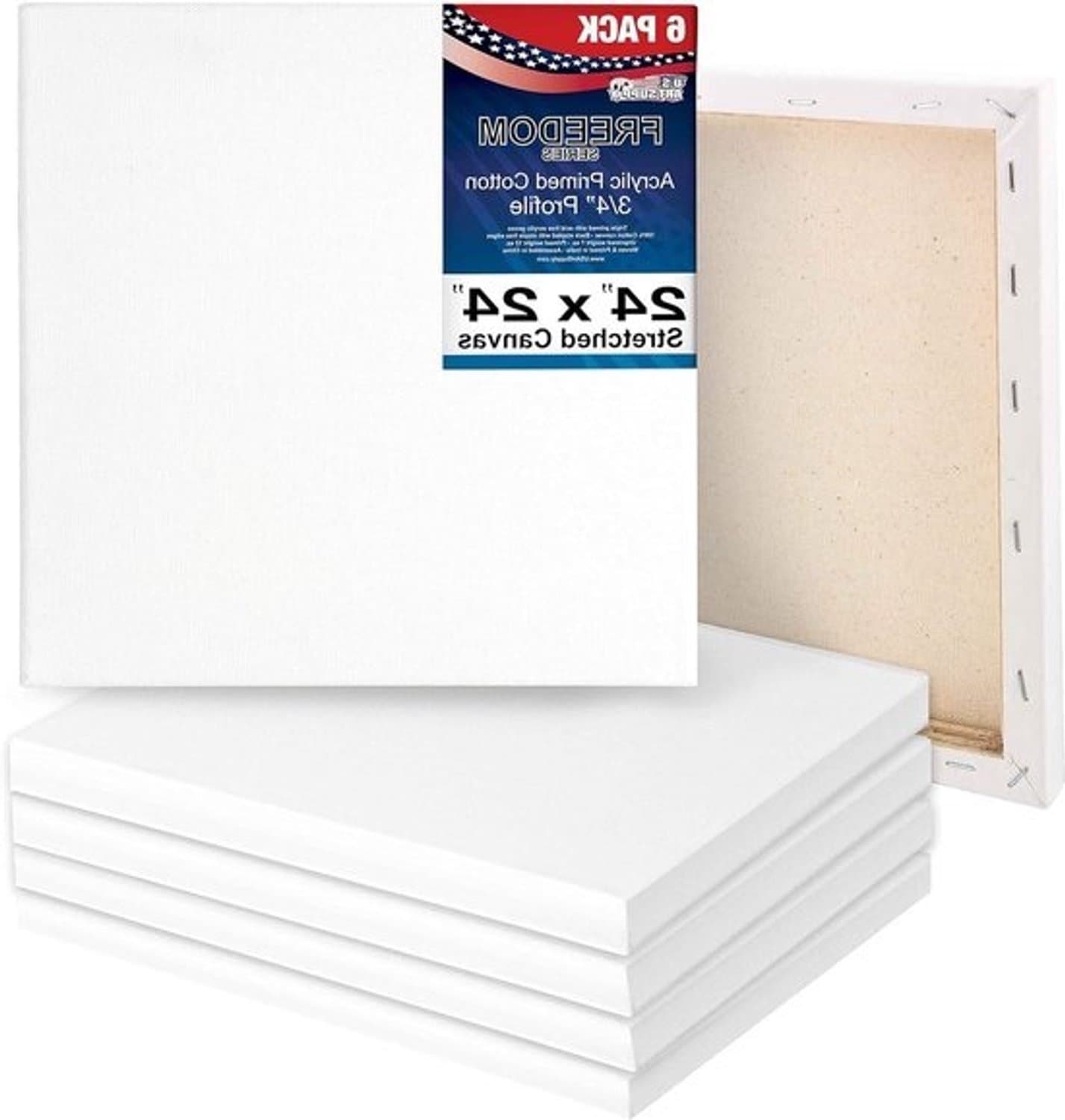 Schilderdoekenset - Canvas panelen - Schilderen en tekenen - 100% katoen - 6 stuks 24x24 inch - Wit