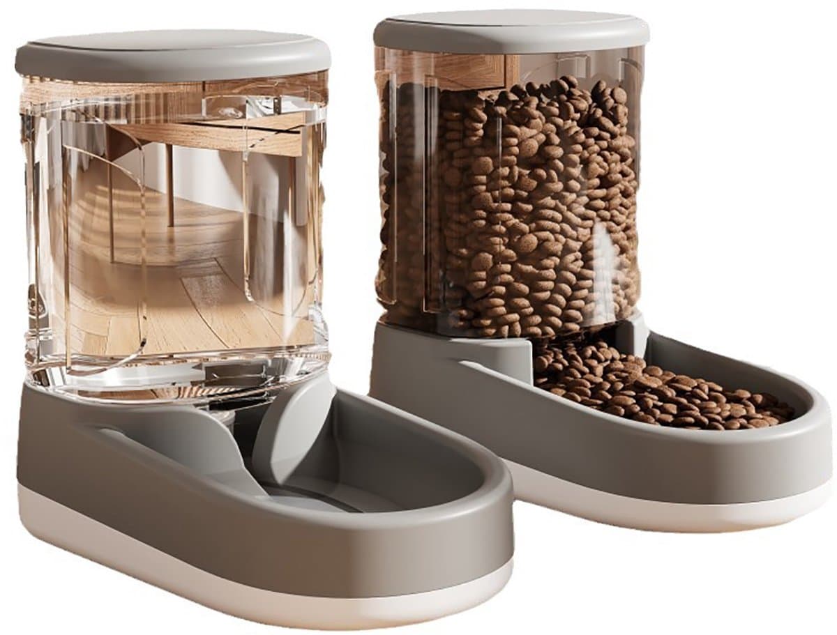 SSTRWGOOD 2 Stuks Automatische Voerbakken voor Honden - Automatische Hondenflessen - 2x3,8L Capaciteit - Geschikt voor Honden en Katten - Kunststof - Afmetingen 17x27x28cm