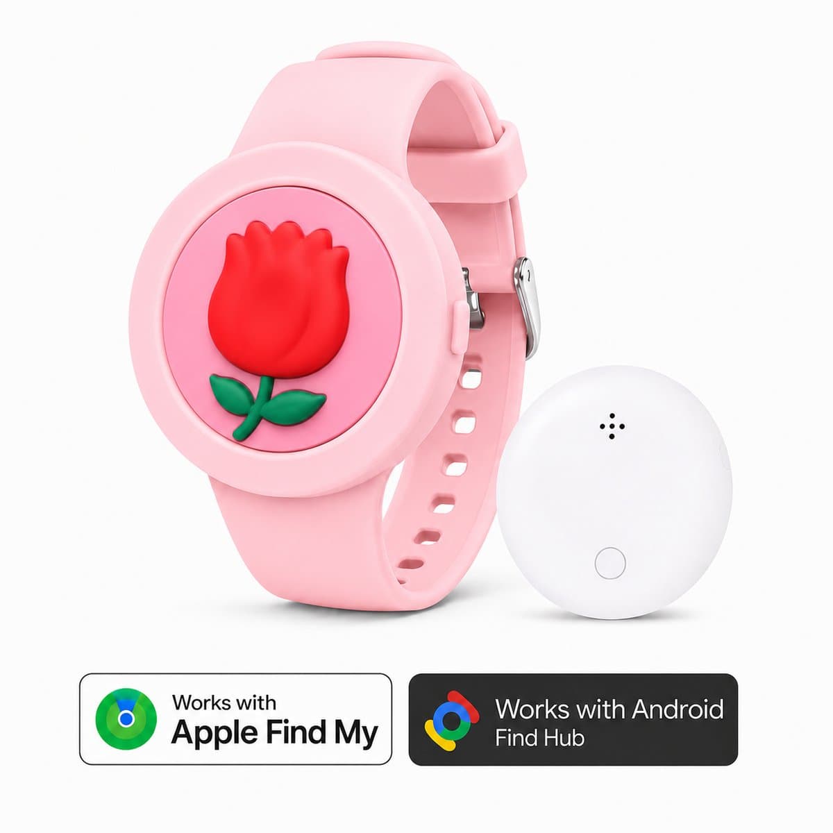 Kinder horloge - GPS armband – Werkt met Android Find My Hub – Waterdicht – Inclusief Tracker - Met Geluidssignaal