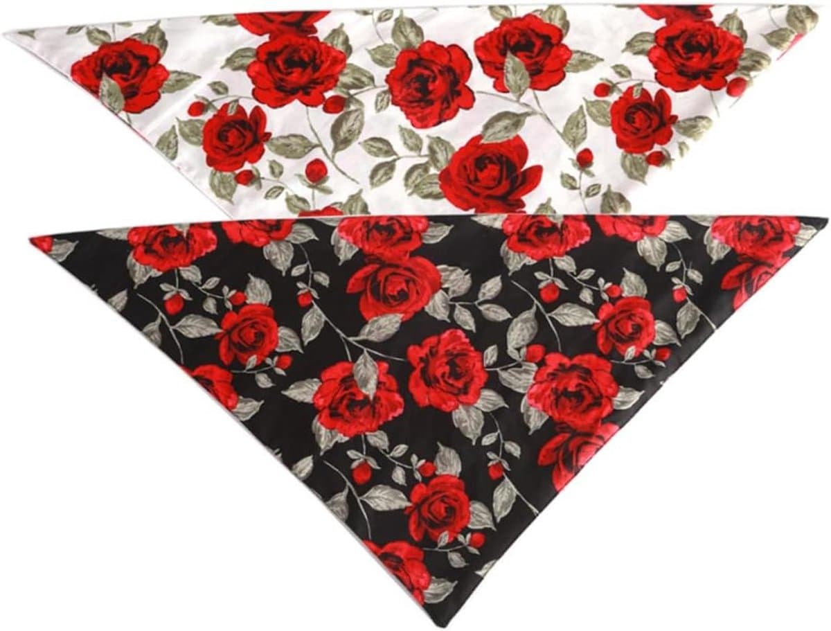 Huisdier Bandana's - Honden Sjaaltjes - Feestelijke Aankleding - Bloemen Rozendesign - 66x45cm - Gekleurd