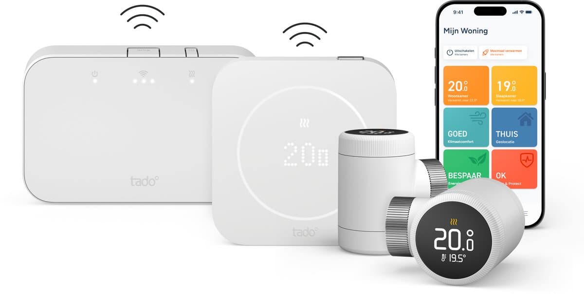tado Draadloze Slimme Thermostaat X Multi Room Startpakket 2e Generatie (2 Radiatorknoppen)