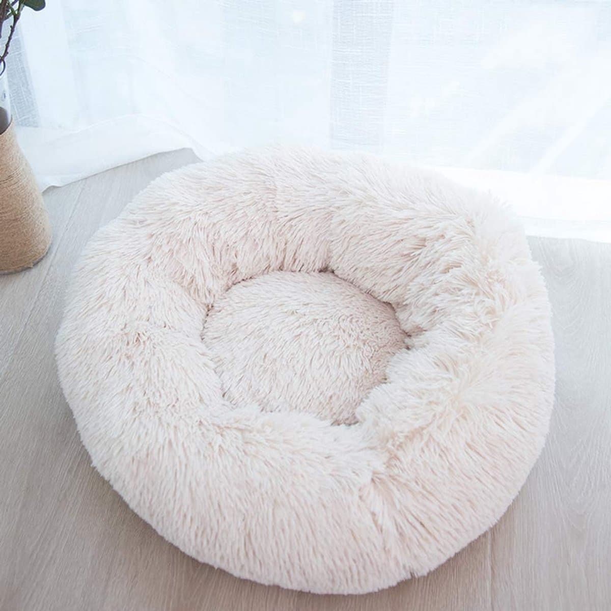Hondenmand Rond - Huisdier Sofa - Comfortabel Slapen - Orthopedisch Ontwerp - 60x60cm - Wit