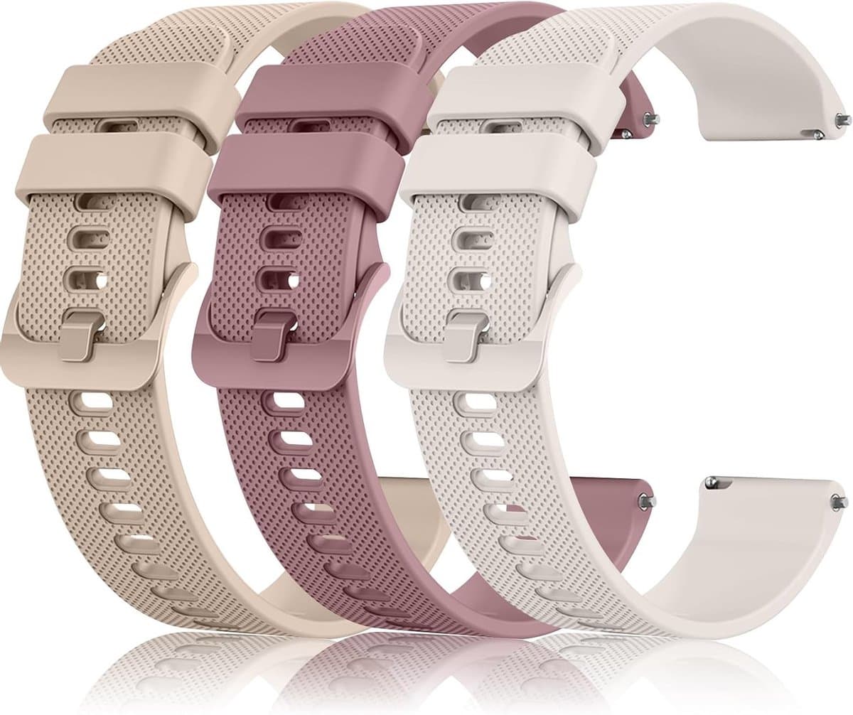 Siliconen armbanden voor Garmin Vivoactive en Forerunner, 3 stuks, comfortabele reservearmbanden voor dames en heren