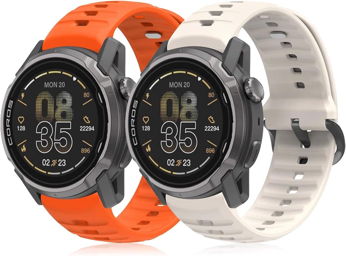 Pack of 2 Compatible with Coros Apex 4 46mm/Coros NOMAD Adjustable Silicone Sport Replacement Wristband for Smartwatch. - ShopVlot